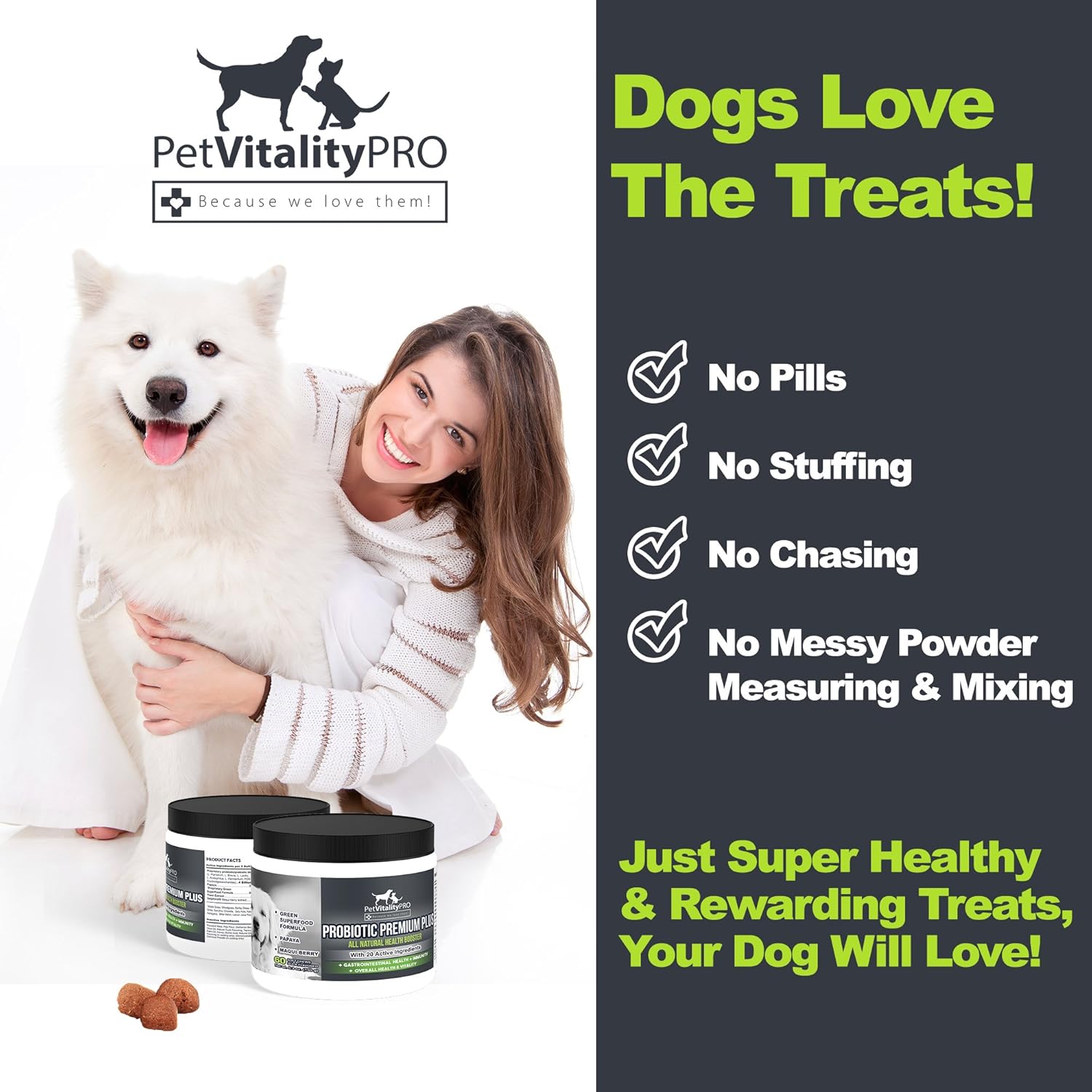 Probiotics for Dogs with Natural Digestive Enzymes, 4 Bill CFUs/2 Soft Chews, 60 Count X96885