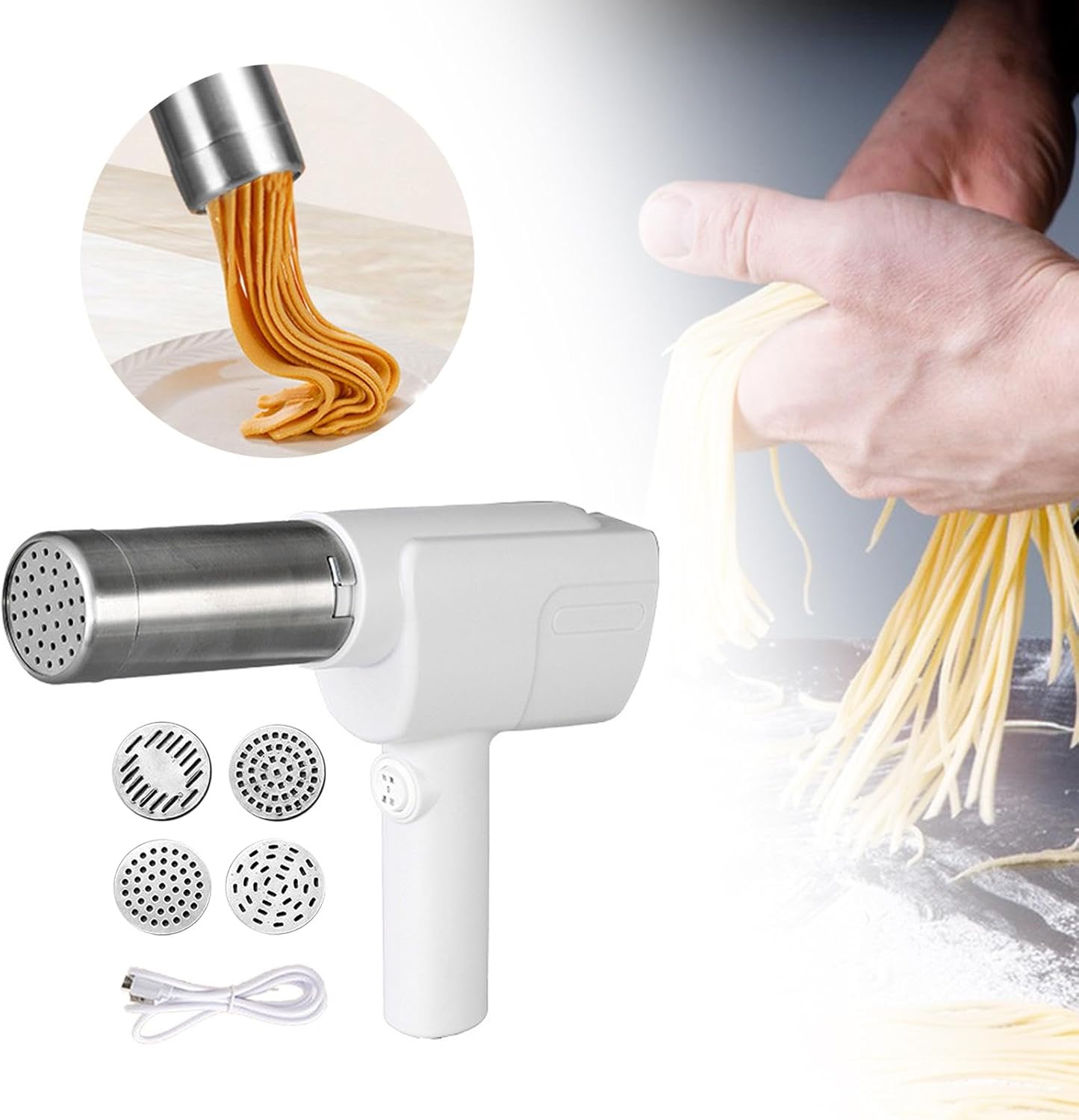 Handheld Electric Pasta Maker with 5 Heads H9963