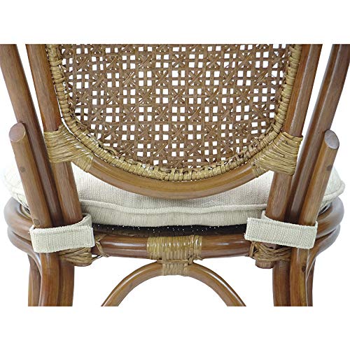 Set of 2 Natural Rattan Side Chair with Cream Cushion E858766