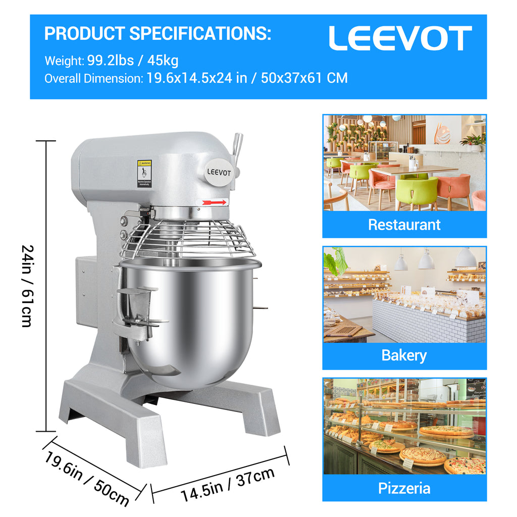 3-Speed Commercial Stand Mixer 10qt 500W C85303