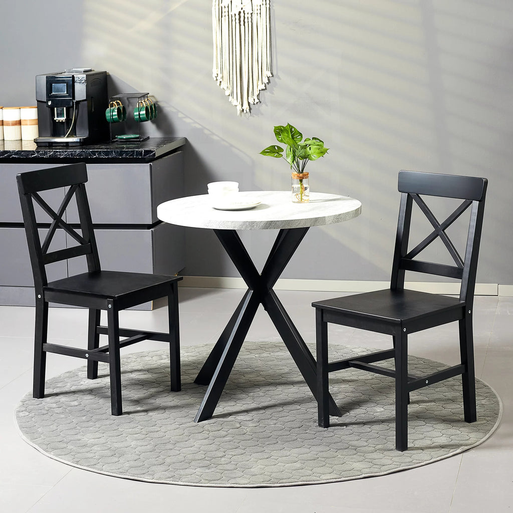 Black Wooden Dining Chairs Set of 4 G2524