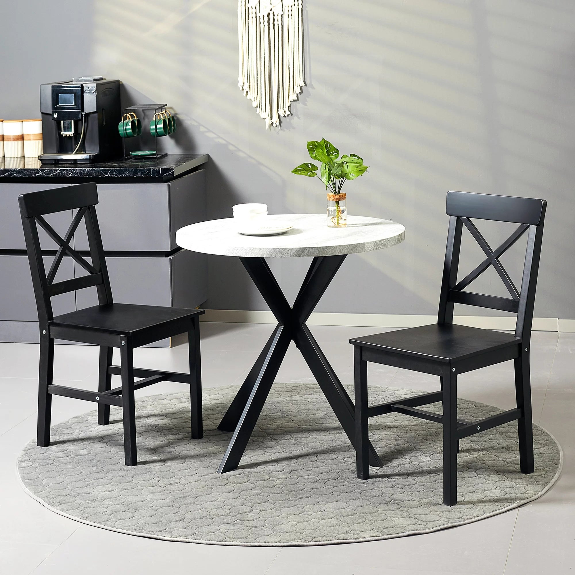 Black Wooden Dining Chairs Set of 4 G2524