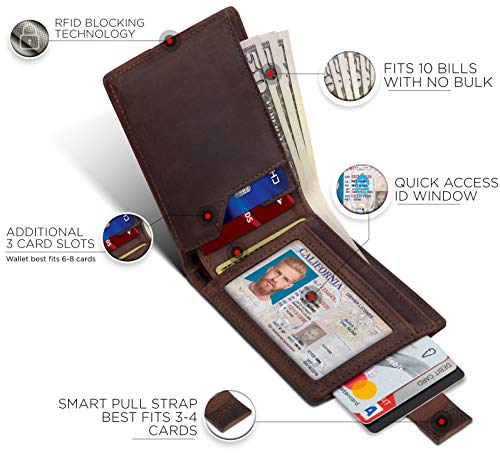 RFID Blocking Genuine Leather Bifold Wallet X717606