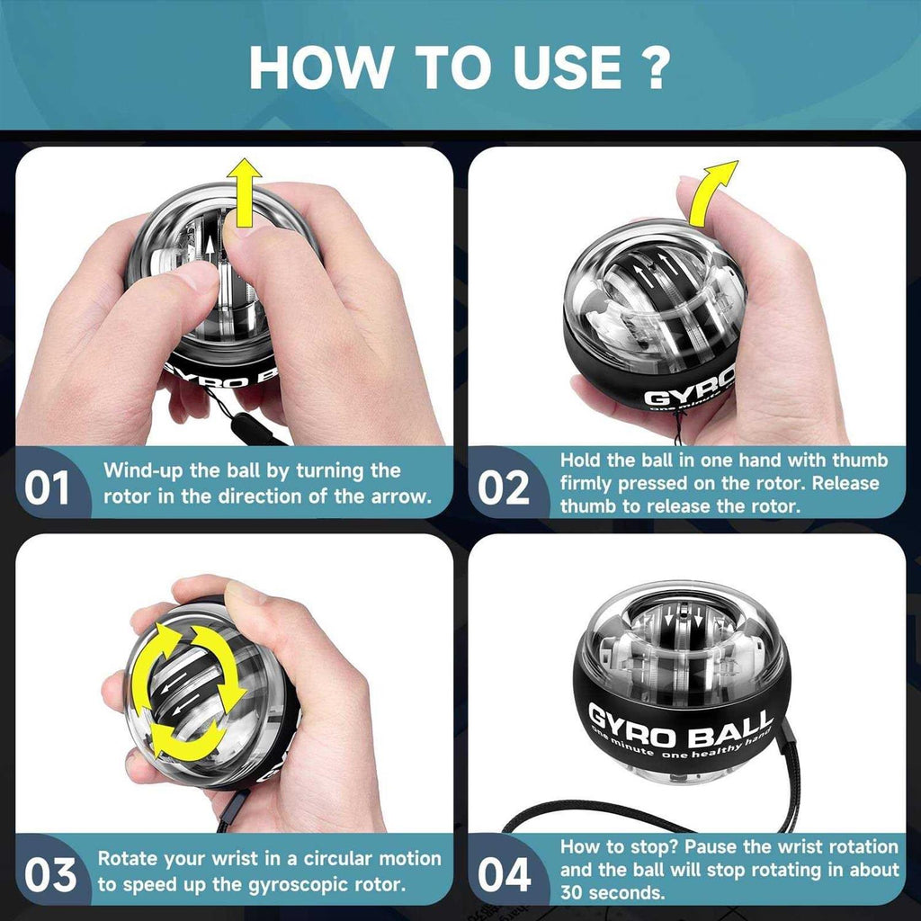 Wrist Power Gyro Ball Hand Forearm Strengthener V665