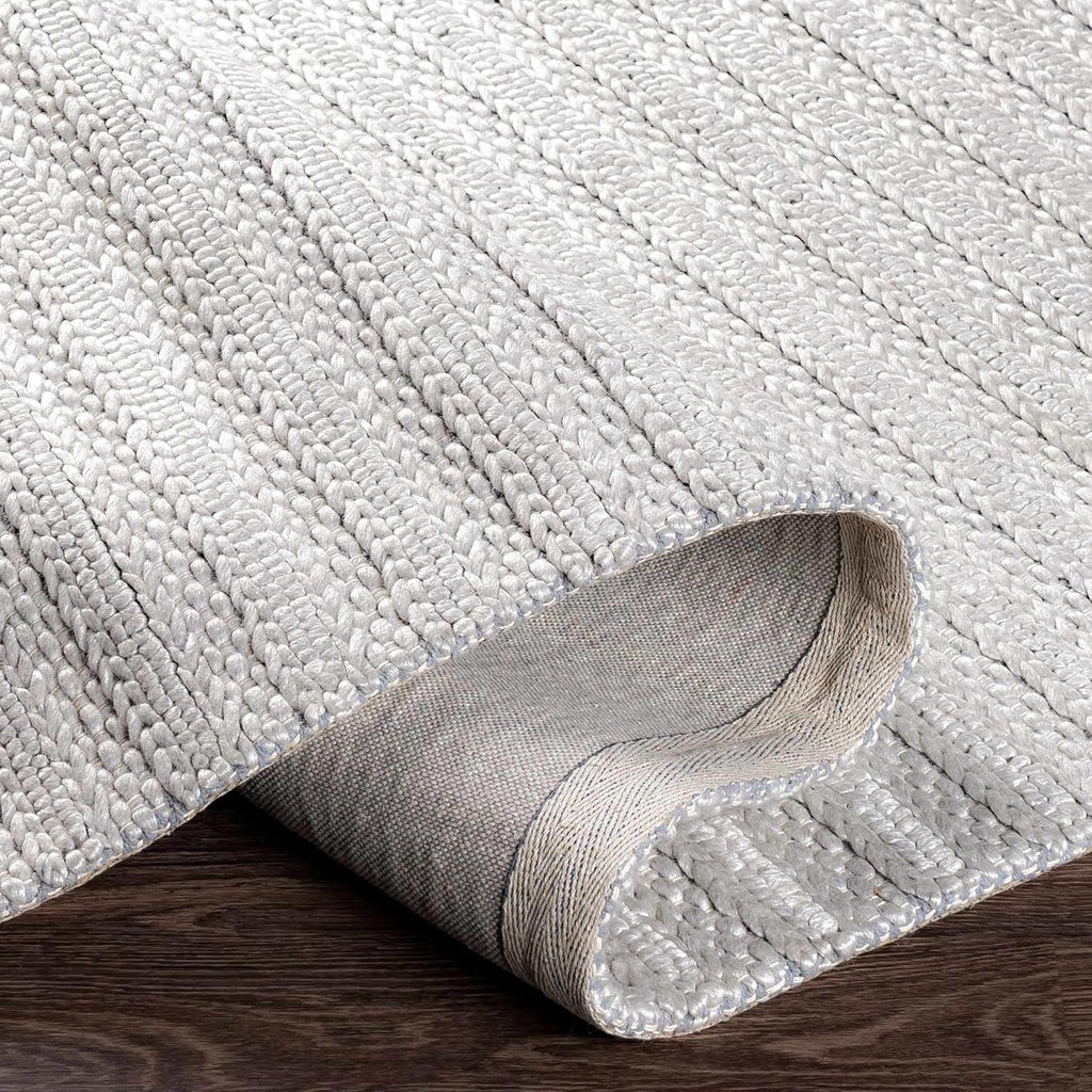 Wool & Viscose Bohemian Area Rug, Ivory, Beige, Cream, Grey, 10' x 14' D92787