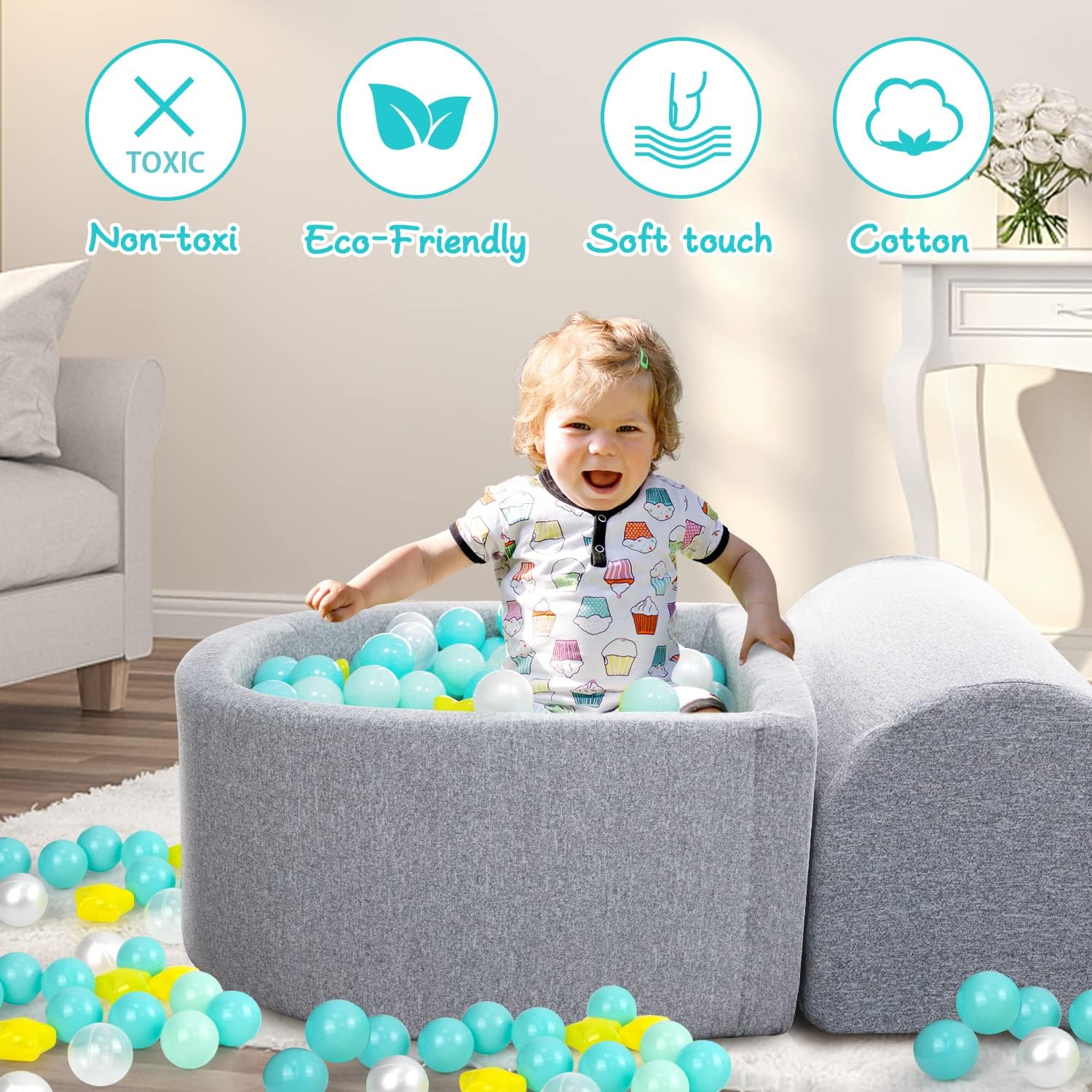 Soft Foam Climbing Blocks and Ball Pit K2123
