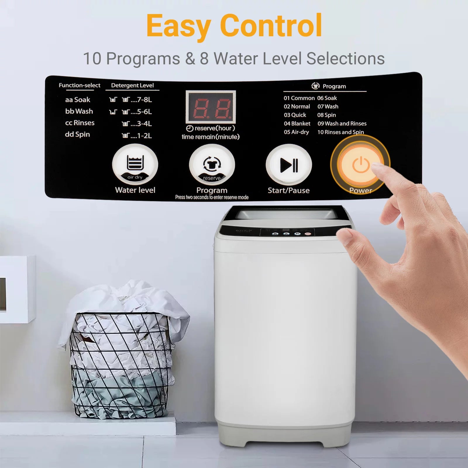 13lbs Portable Washing Machine with Spin Dryer N92488