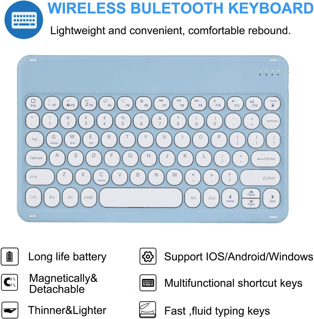 Pink Rotatable Detachable Bluetooth Keyboard Case for iPad 10.2'' 7th/8th/9th Generation K240