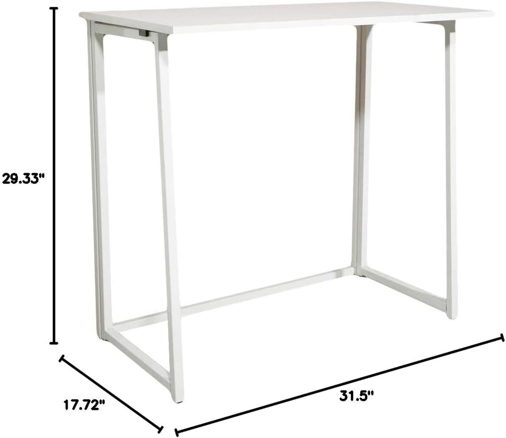 White Compact Folding Computer Desk H100693