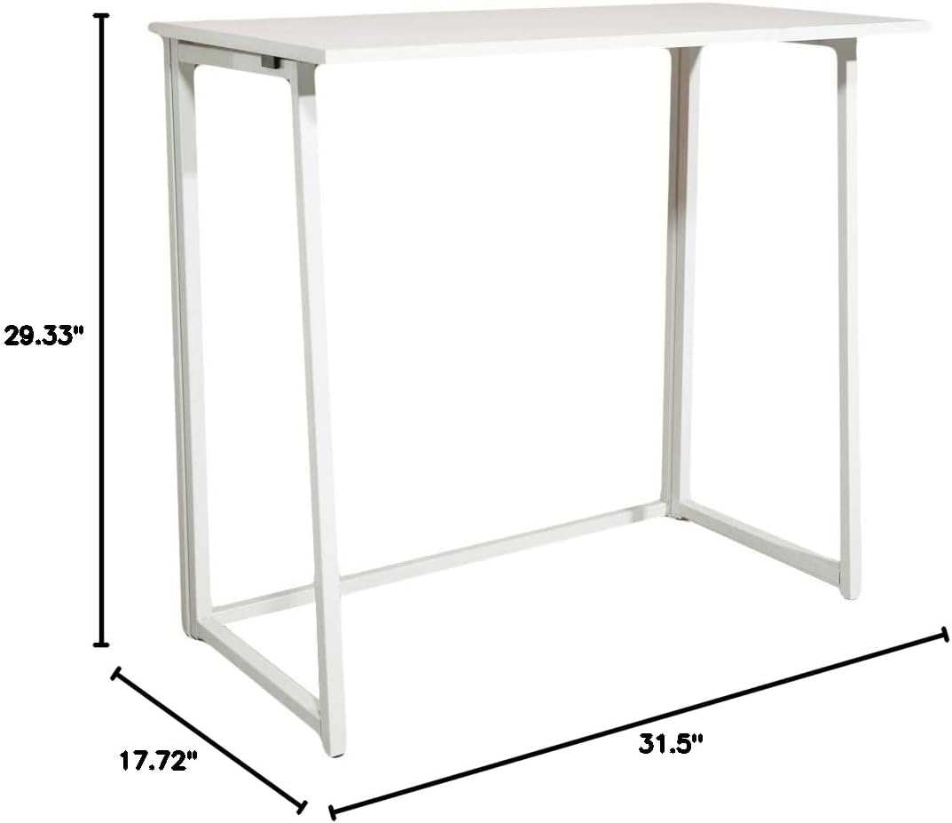 White Compact Folding Computer Desk H100693