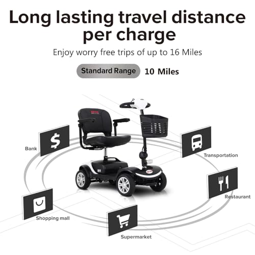 Compact 4 Wheel Electric Mobility Scooter (Black) U97682