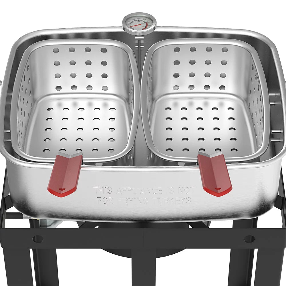18 Qt Aluminum Fish Fryer with Double Basket U941957