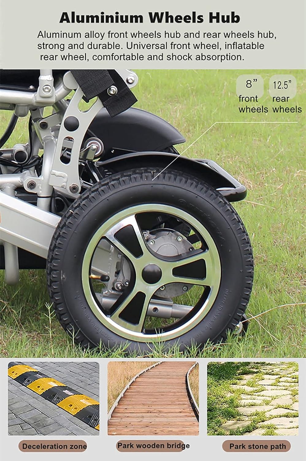Dual 500W Motors All Terrain Foldable Electric Wheelchair Q14362