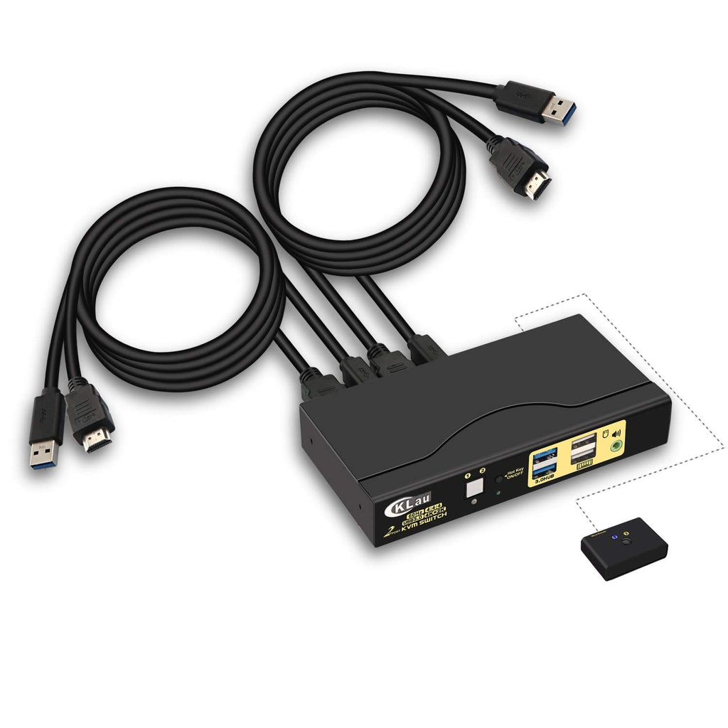4K@60Hz 2 in 1 Out USB-C KVM Switch with Audio and USB 2.0 Hub Y6801