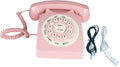 Pink Retro Rotary Corded Desk Phone E571