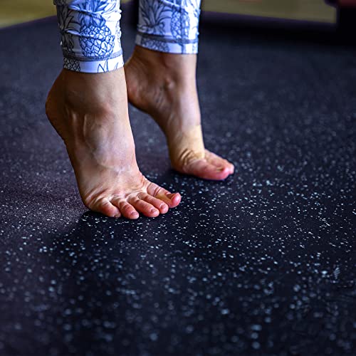 0.56'' Thick 24 Pcs 96 Sq Ft Rubber Top Exercise Equipment Mats, Black V52987
