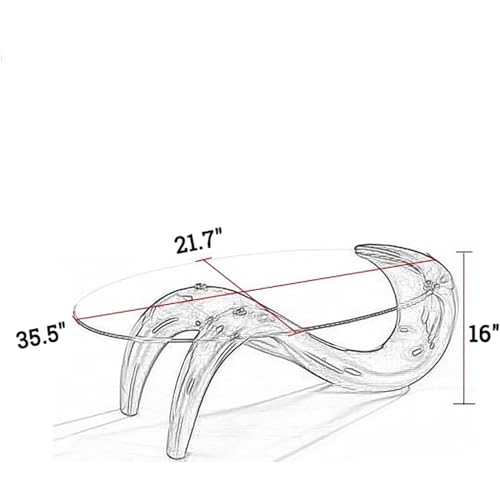 Oval Glass Coffee Table (Orange) C44865
