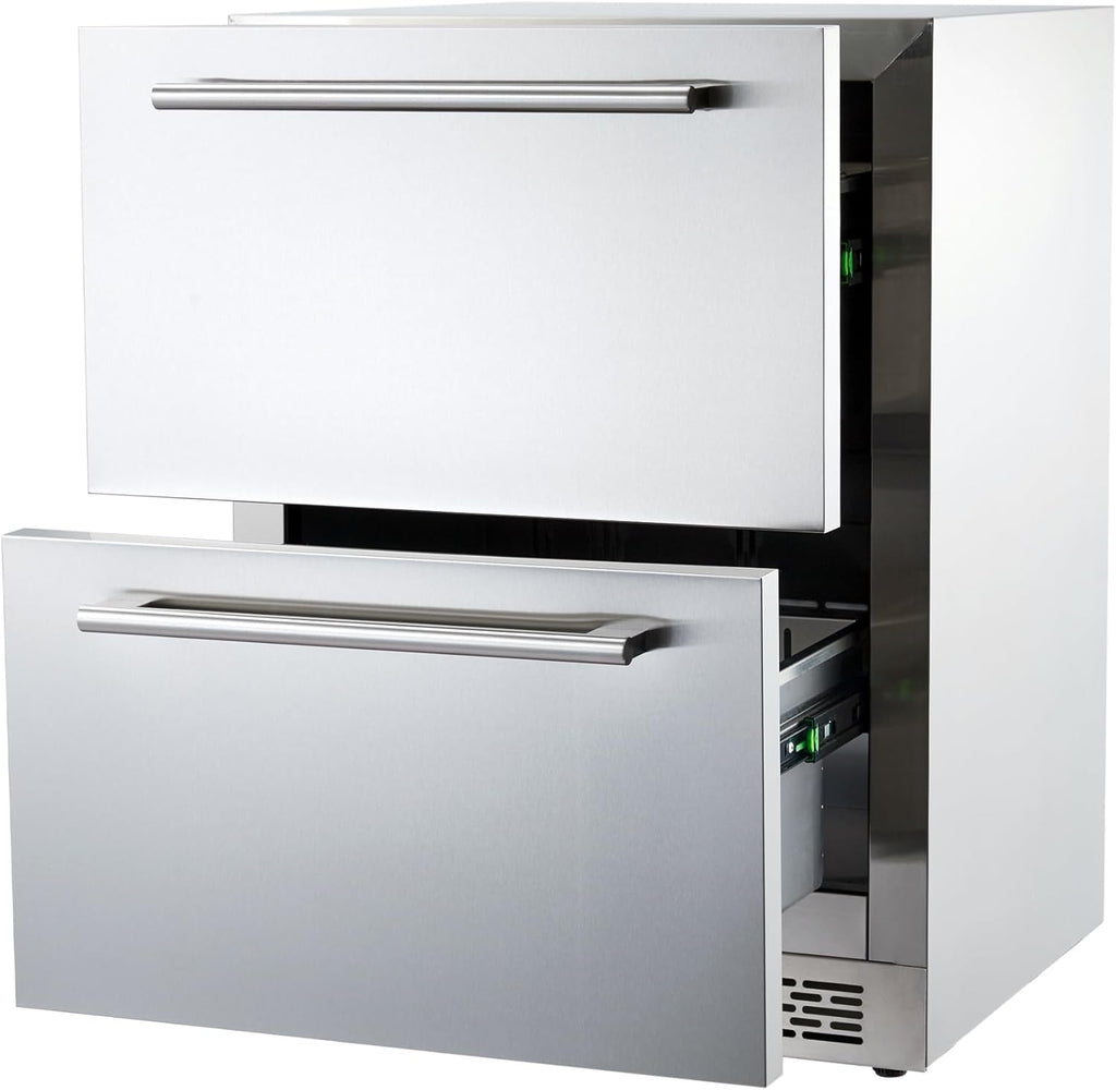 24 Inch Under Counter Drawer Fridge with Weatherproof Full Stainless Steel Body K2849
