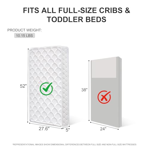 52" x 27.6" x 5" 100% Knitted Fabric Crib Mattress W304097