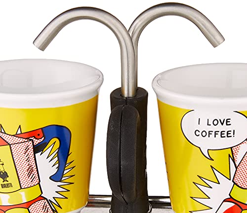 Yellow Aluminium Moka Set includes Coffee Maker 2-Cup (2.8 Oz) + 2 shot glasses H102006