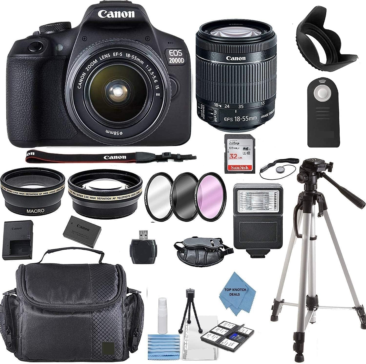 DSLR Camera with 18-55mm Zoom Lens + 32GB Memory Card + Case F9611