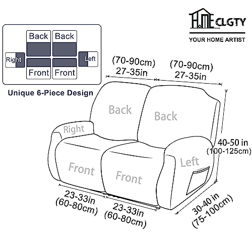 4 Seat 10-piece Velvet Recliner Couch Covers with Pocket X213
