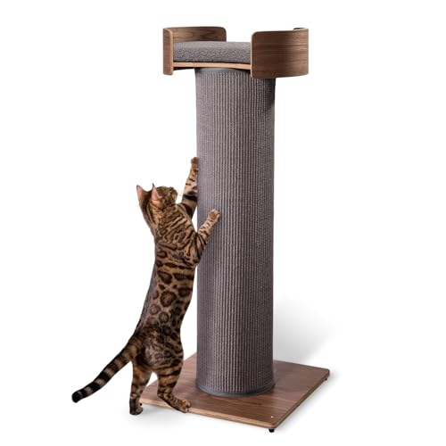 Giant Scratching Tower with Perch, 44.5" Height with Replaceable Sisal and Removable Bed X370
