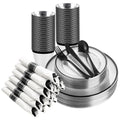 350PCS Clear and Black Disposable Plates Set with Plastic Cups and Pre-Rolled Napkins B212546