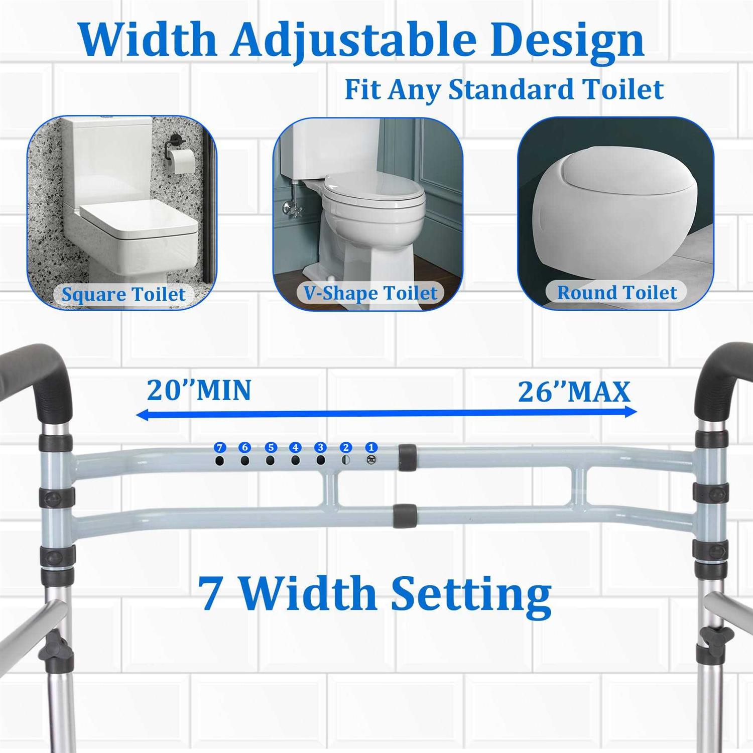 Adjustable Detachable Toilet Safety Rail K6627