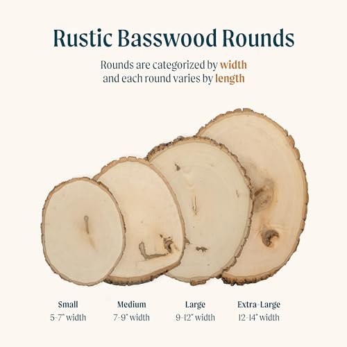 Extra Large 12-14" Wide Live Edge Wood Round (Pack of 6) Y837175