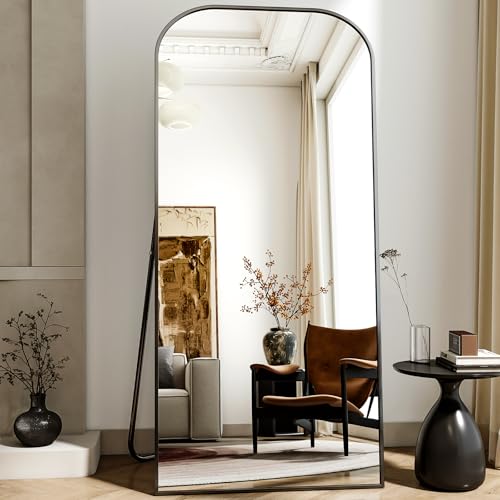 56x21 Inch Full Length Mirror with Aluminum Frame, Black T17478