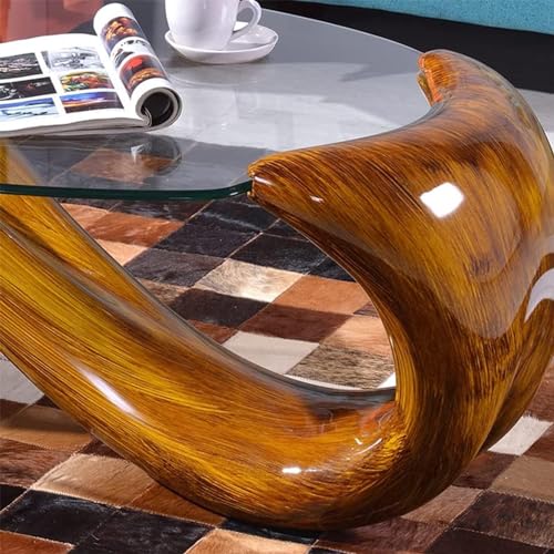 Oval Glass Coffee Table (Orange) C44865