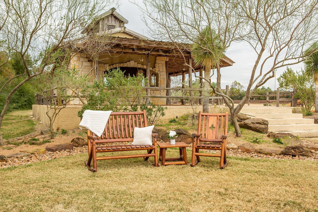 Brown Wood Outdoor Patio Rocking Chair I4151