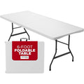 White Plastic 6ft Folding Table B137
