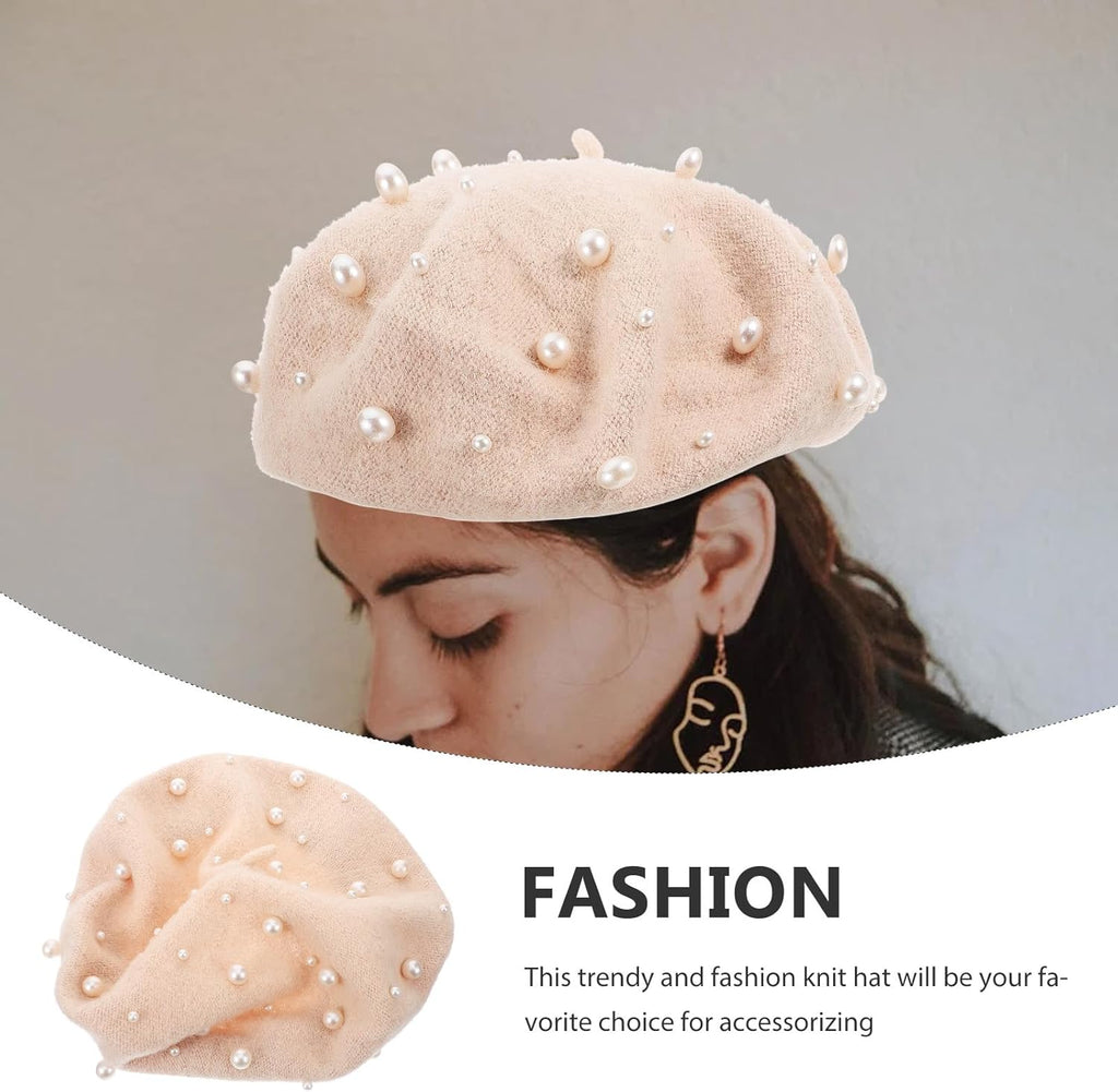 Beige Cashmere Wool Beret Q9643