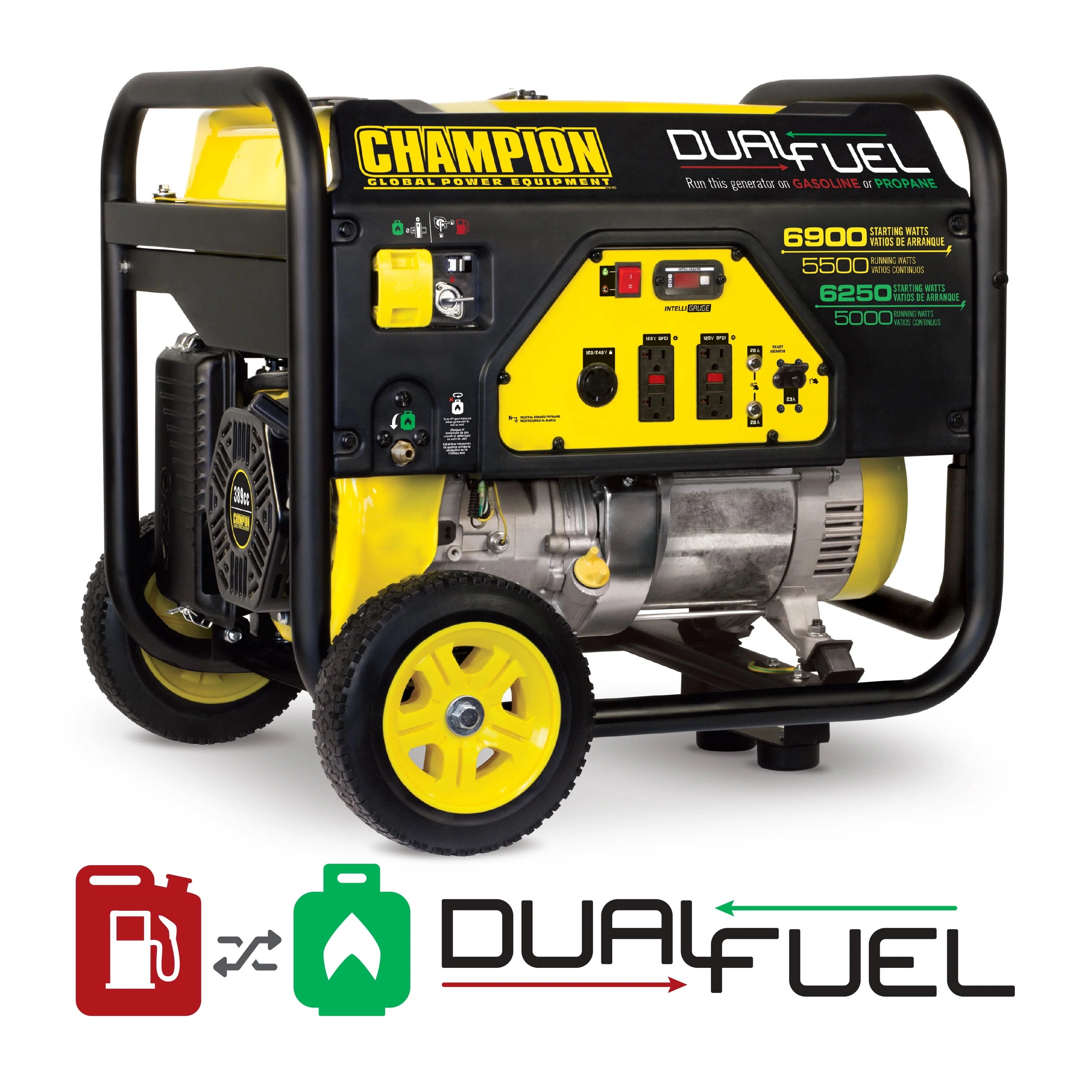 Dual Fuel Portable Generator with Wheel Kit F1725
