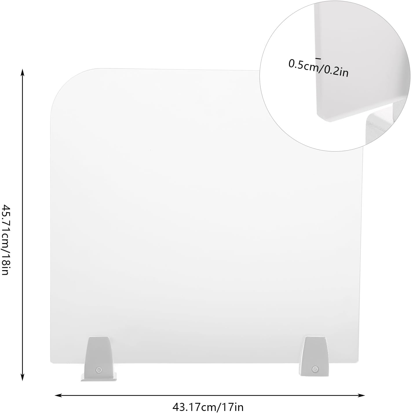 Frosted Acrylic Desk Privacy Panels, 17'' W x 18'' H R9673
