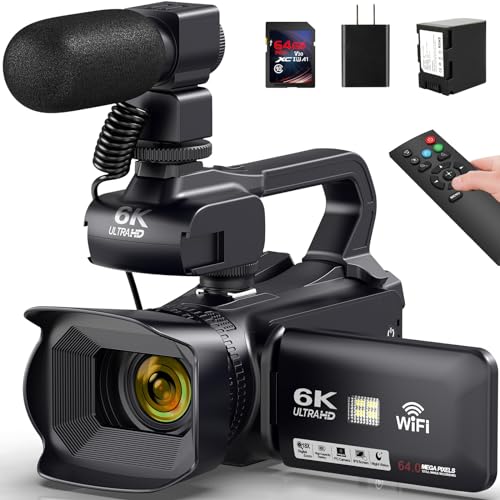 64MP 18X Digital Zoom IR Night Vision Camcorder with 4.0" Touch Screen WiFi and 64G SD Card R866
