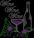 Rhinestone Iron On Transfer Wine Glass Bottle H45543