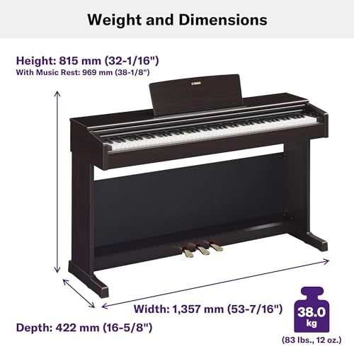 88-Key Weighted Action Digital Piano, Dark Rosewood L319