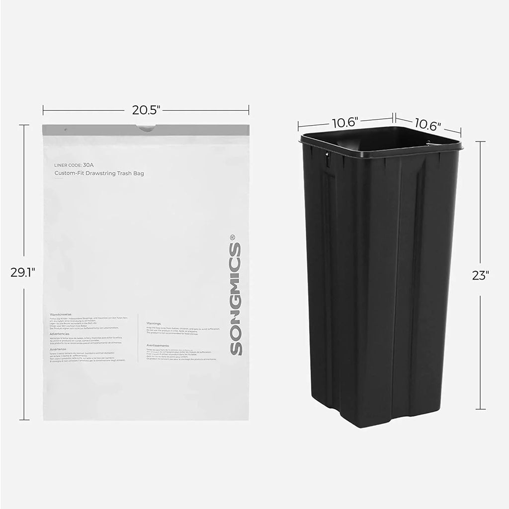 8.5 Gal White Drawstring Trash Bags C62062