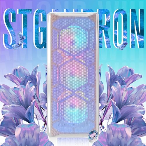 Gaming PC Desktop Computer, Intel Core I7 up to 3.9 GHz, Radeon RX 580 8G, 16G RAM, 512G SSD, WiFi, Bluetooth 5.0, RGB Fan x6, RGB BT Sound Bar, Windows 10 Home S9718