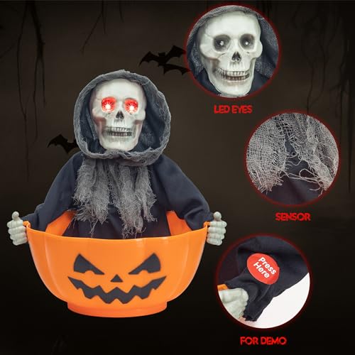 Halloween Candy Bowl Animated Candy Dish with Sound and Movement U591170
