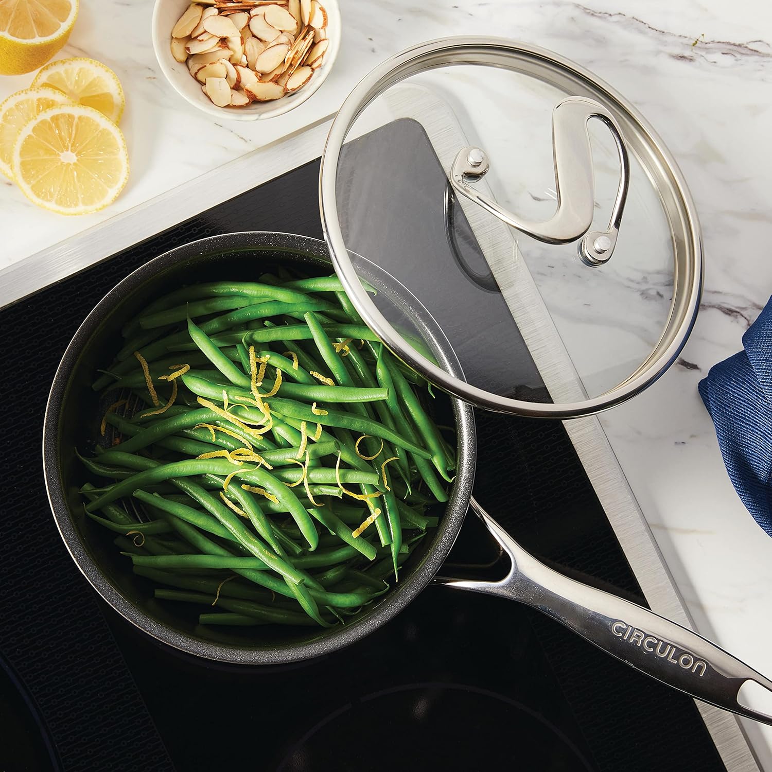 2 Quart Stainless Steel Saucepan with Glass Lid J9013