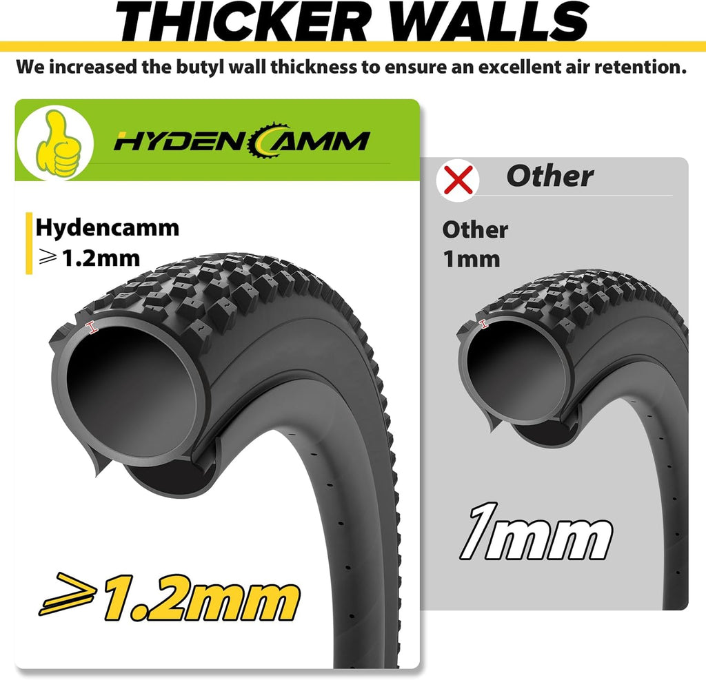 2 Pack 26x3.0-3.5, 2 Pack 26x3.5-4.5 Fat Bike Tube with AV 32mm Valve, Premium Butyl Rubber 26 x 3.5 Fat Tire Bike Tubes with 2 Tire Levers R563663