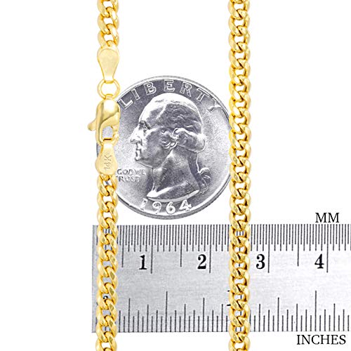 14k Yellow Gold Miami Cuban Link Chain Pendant Necklace L5544