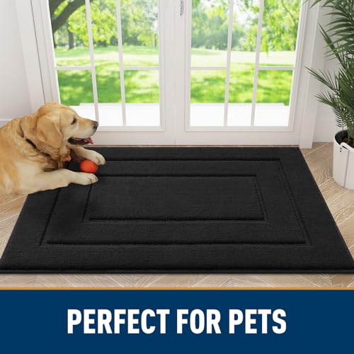 Grey 36x24 Inches Washable Dog Door Mat Z8890