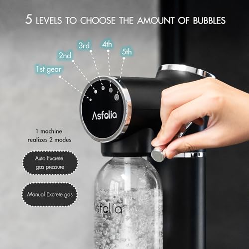 Black Stainless Sparkling Water Maker with 3 Carbonation Bottles R518287