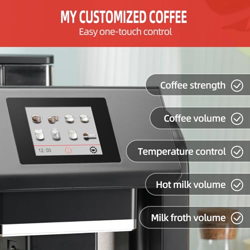 Fully Automatic Espresso Machine with Milk Frother and Built-in Grinder O17395
