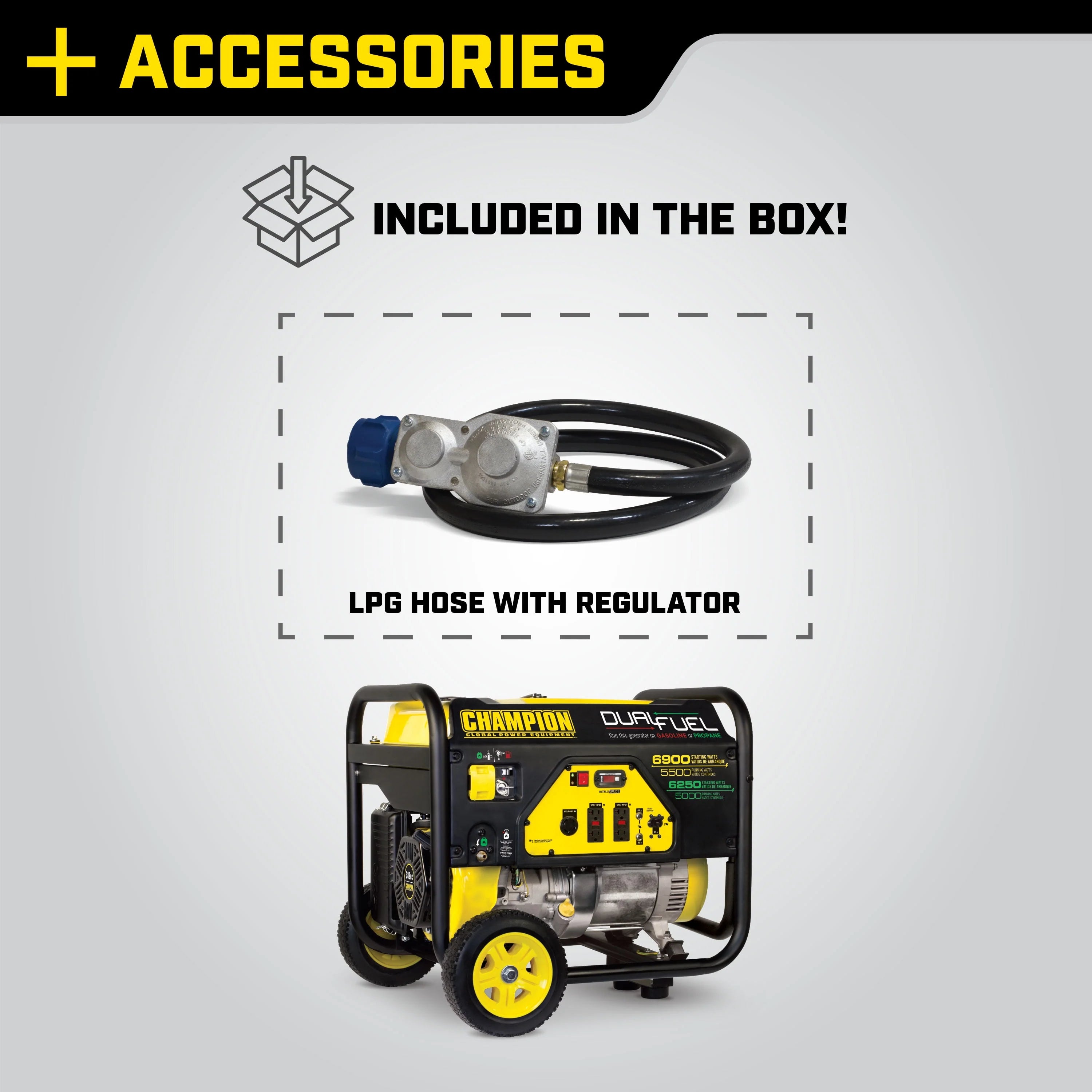 Dual Fuel Portable Generator with Wheel Kit F1725